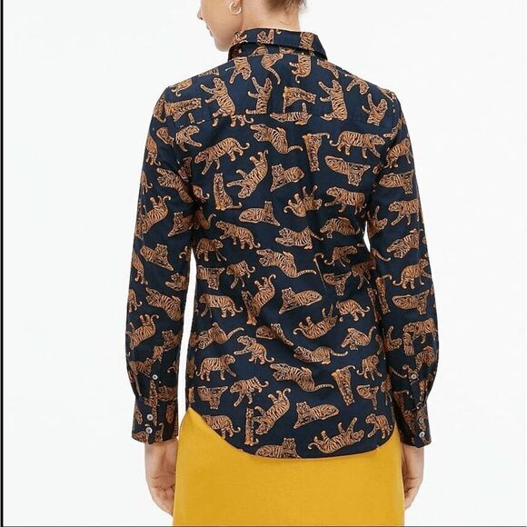 J. Crew Tiger Print Button Down Size XXS - Picture 7 of 8